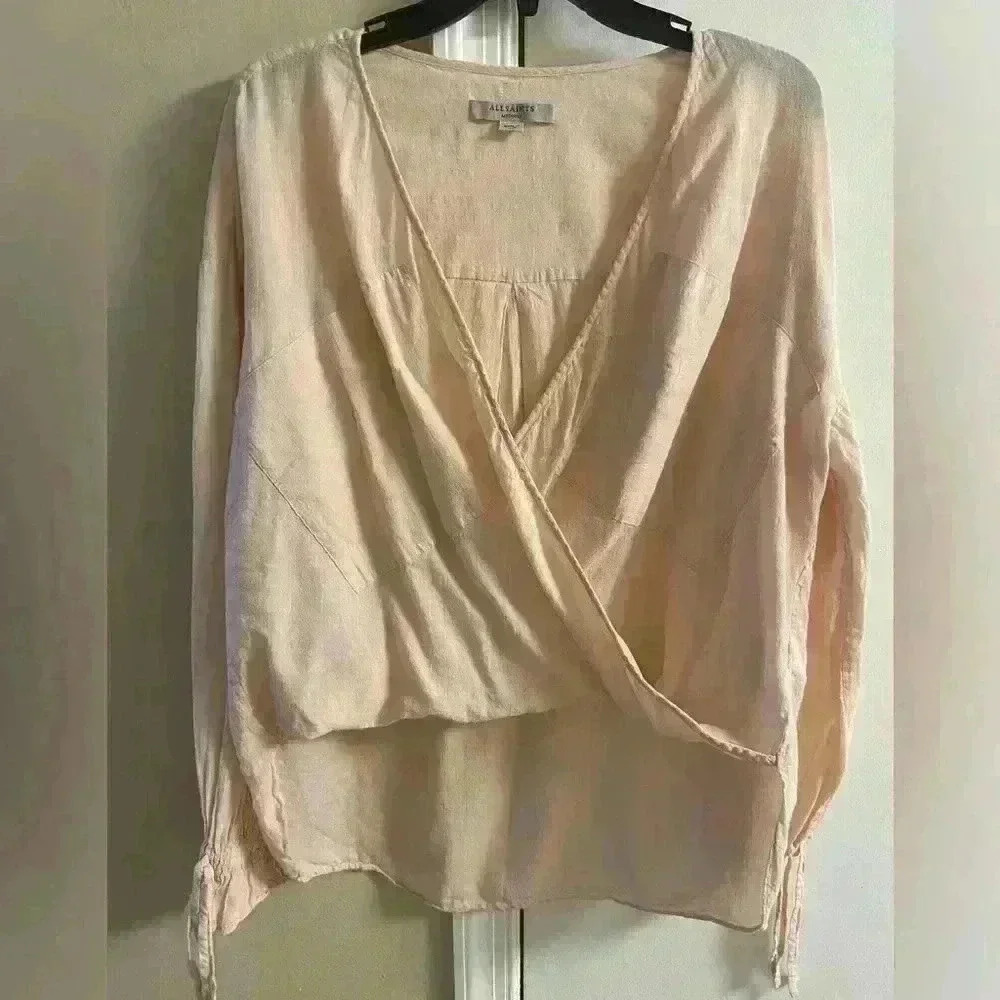 All saints top crossover‎ bell sleeves slouchy Medium
